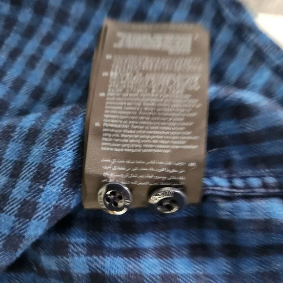 G-STAR RAW Landoh Blue Plaid Long-Sleeve Shirt L - Picture 12 of 16